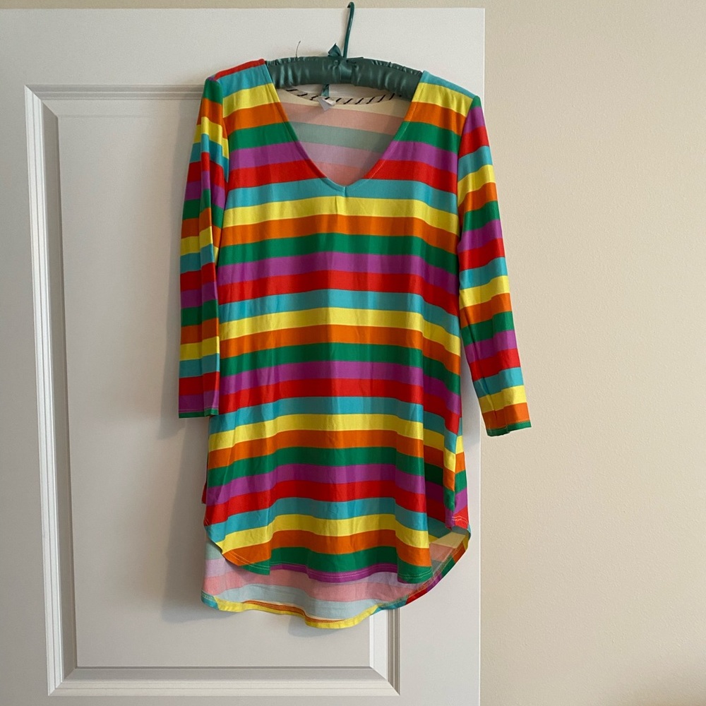 Rainbow stripped tunic